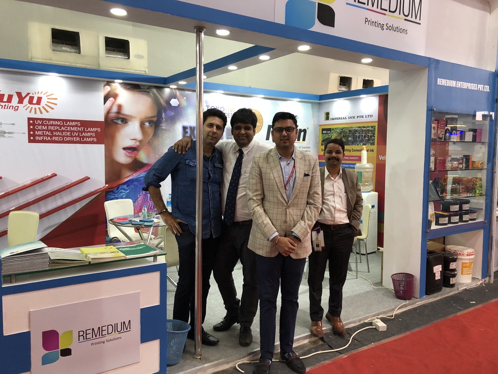 Remedium Enterprises booth and attendees at Eastern Print Pack 2018