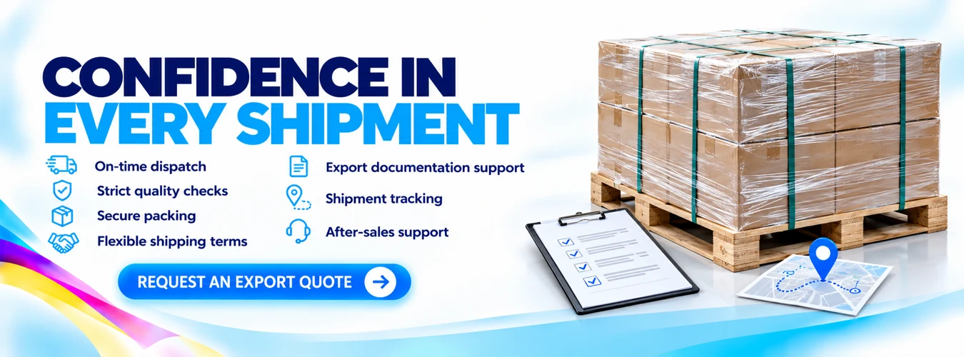 Securely packed export pallet of printing supplies from Remedium India with quality checks, export documentation support and shipment tracking